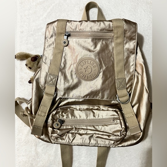 Kipling Bags Kipling Mini Backpackmetallic Gold Wmonkey Keychain
